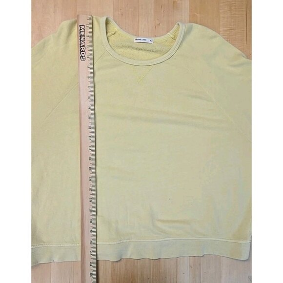 Marine Layer Crewneck Sweatshirt Womens Size XL Yellow Raglan Sleeve Cropped - Picture 6 of 13